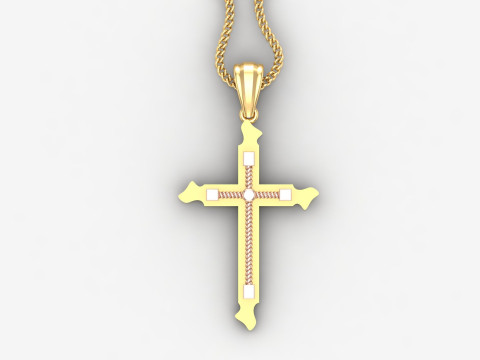 Cross Pendant Jesus Christ 4CP0077 Modèles 3D en vedette