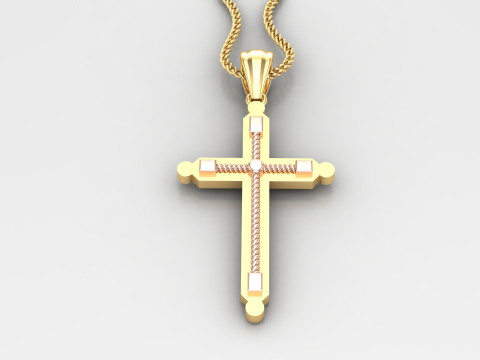 Cross Pendant Jesus Christ 4CP0078 Modèles 3D en vedette