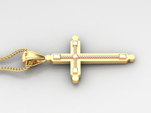 Cross Pendant Jesus Christ 4CP0078 Modèles 3D en vedette