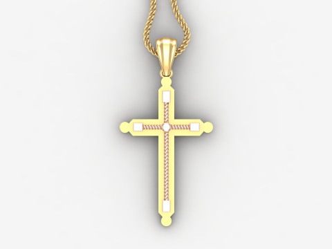Cross Pendant Jesus Christ 4CP0078 Modèles 3D en vedette