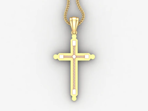 Cross Pendant Jesus Christ 4CP0078 3D Print Model