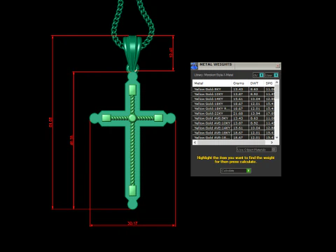 Cross Pendant Jesus Christ 4CP0078 3D Print Model