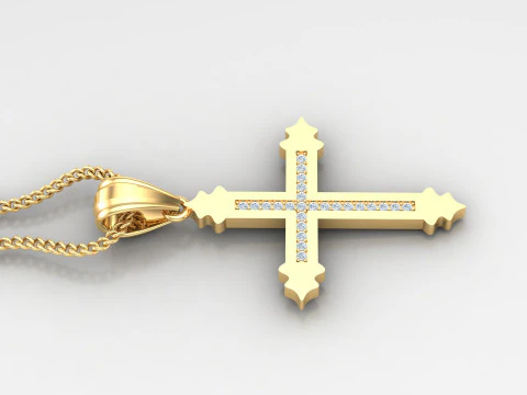Cross Pendant Jesus Christ 4CP0079 3D Print Model
