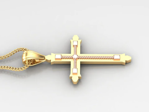 Cross Pendant Jesus Christ 4CP0080 3D Print Model