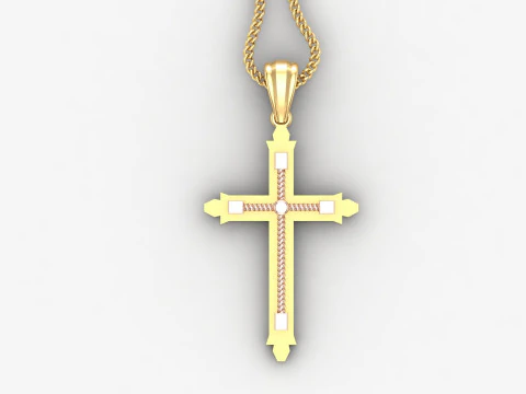 Cross Pendant Jesus Christ 4CP0080 3D Print Model