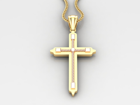 Cross Pendant Jesus Christ 4CP0082 3D Print Model