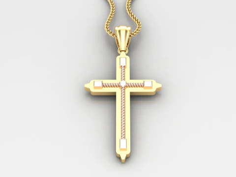 Cross Pendant Jesus Christ 4CP0082 3D Print Model