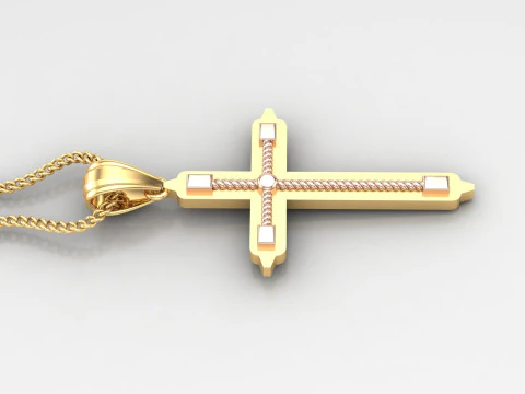 Cross Pendant Jesus Christ 4CP0082 3D Print Model
