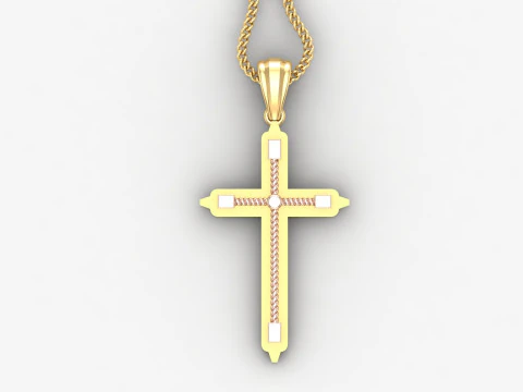 Cross Pendant Jesus Christ 4CP0082 3D Print Model