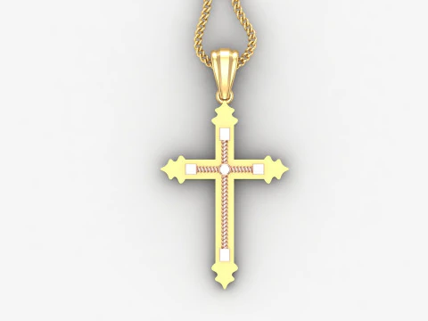 Cross Pendant Jesus Christ 4CP0083 3D Print Model