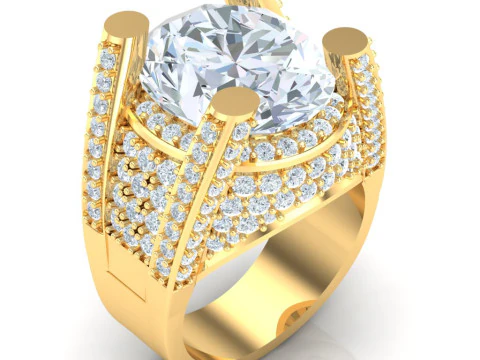 Cincin Pria Mewah Model Cetak 3D