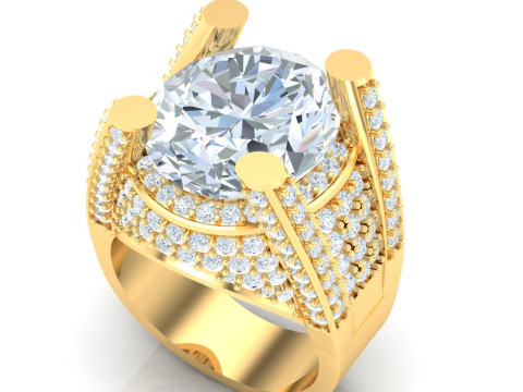 Luxury Mens Ring 3D Print Model