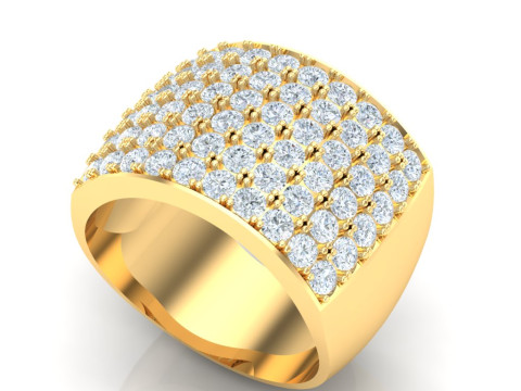 Luxury Mens Ring Model Cetak 3D