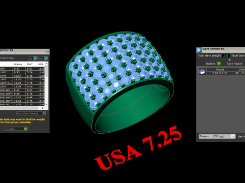 Luxury Mens Ring Model Cetak 3D