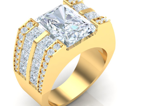 Luxury Mens Ring 3D Druckmodell