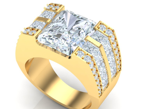 Luxury Mens Ring 3D Принт Модель