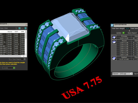 Luxury Mens Ring 3D Принт Модель