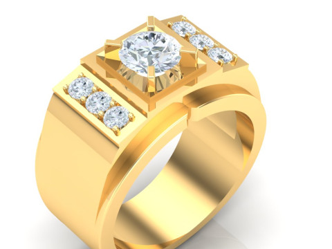 Luxury Mens Ring 3D Druckmodell
