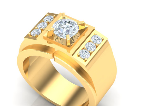 Luxury Mens Ring 3D Принт Модель