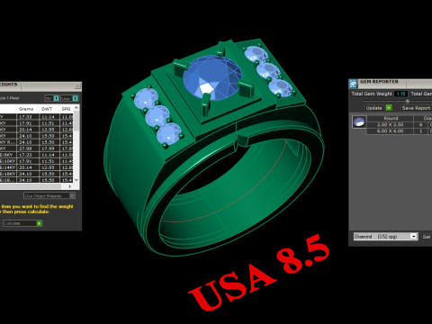 Luxury Mens Ring 3D Принт Модель