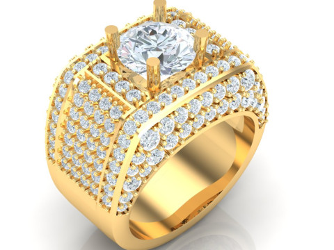Luxury Mens Ring 3D Druckmodell