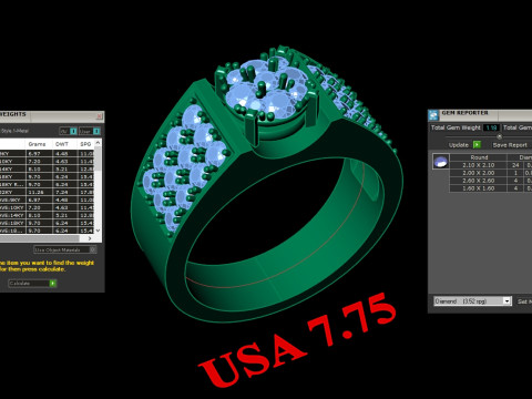 Luxury Mens Ring 3D 打印模型