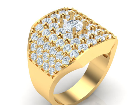 Luxury Mens Ring 3D Druckmodell