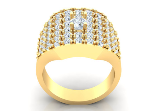 Luxury Mens Ring Model Cetak 3D