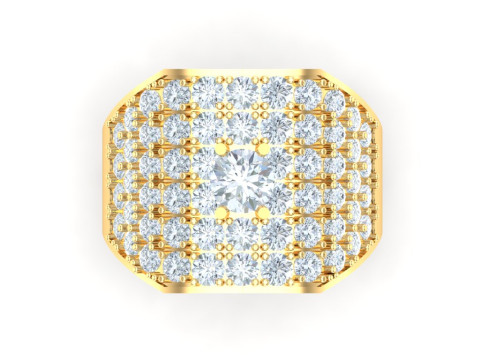Luxury Mens Ring Model Cetak 3D