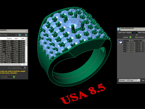 Luxury Mens Ring Model Cetak 3D