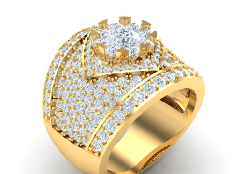 Luxury Mens Ring 3D Druckmodell