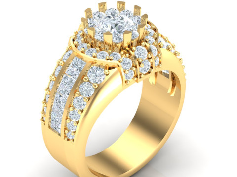 Luxury Mens Ring 3D Druckmodell