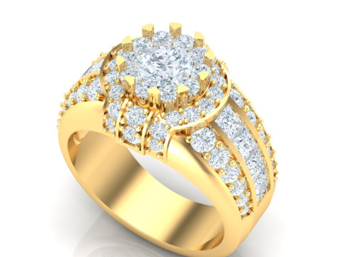 Luxury Mens Ring 3D 打印模型