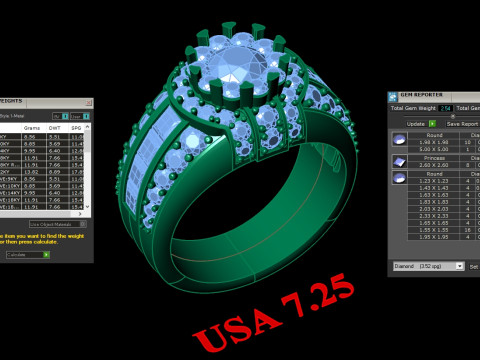 Luxury Mens Ring 3D 打印模型