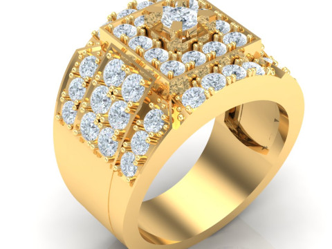 Luxury Mens Ring 3D Druckmodell