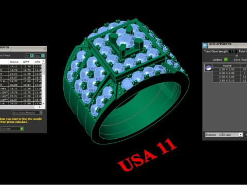 Luxury Mens Ring 3D Baskı Modeli