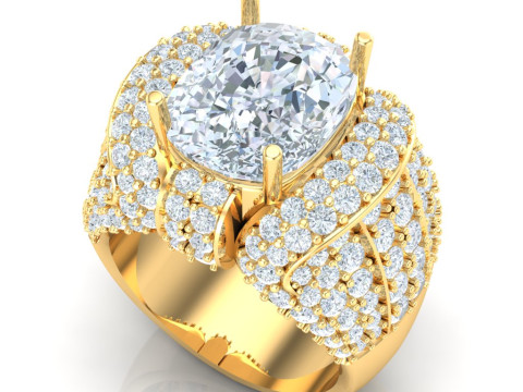 Luxury Mens Ring 3D 打印模型