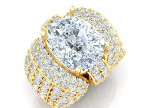 Luxury Mens Ring 3D 打印模型