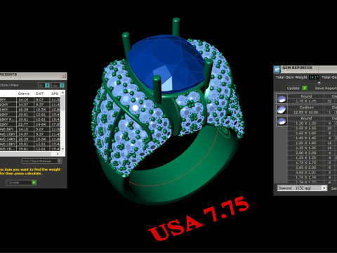 Luxury Mens Ring 3D 打印模型