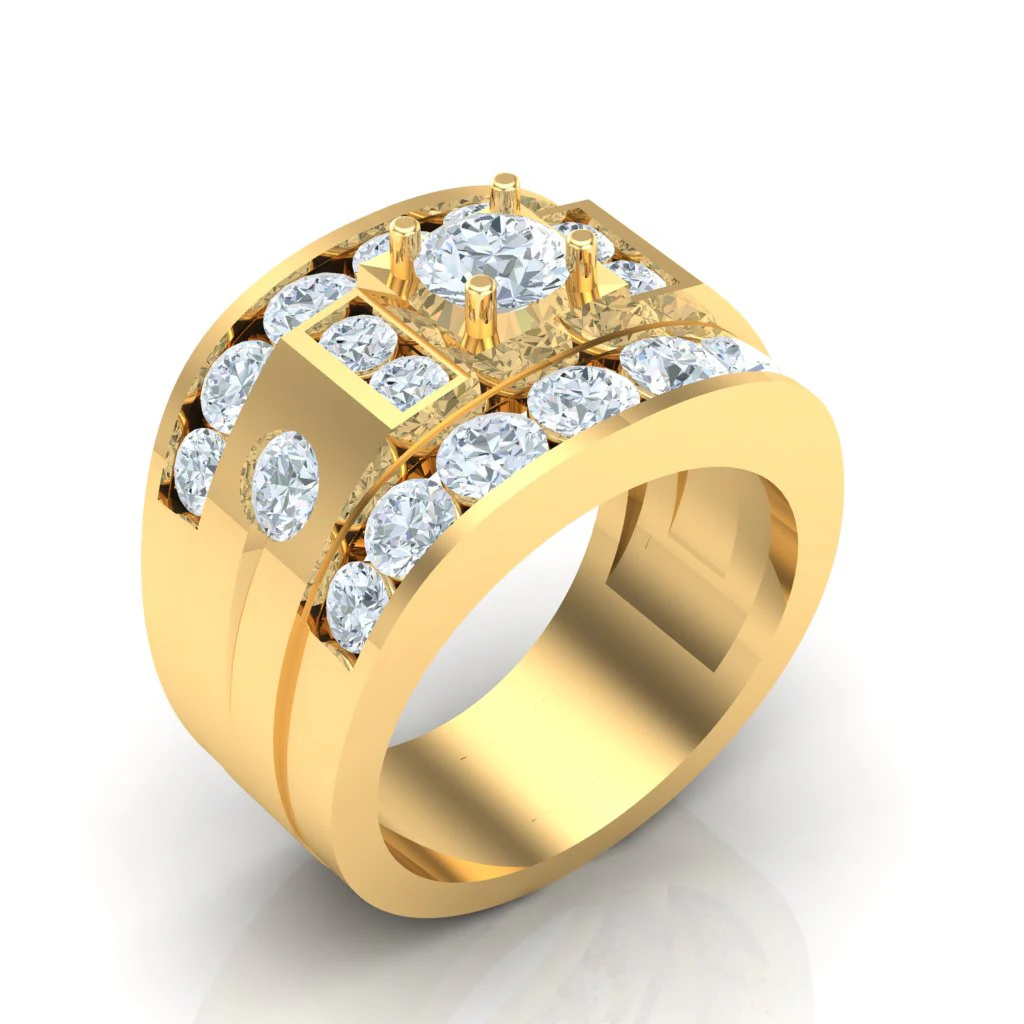 Luxury Mens Ring 3D Print Model .c4d .max .obj .3ds .fbx .stl .blend