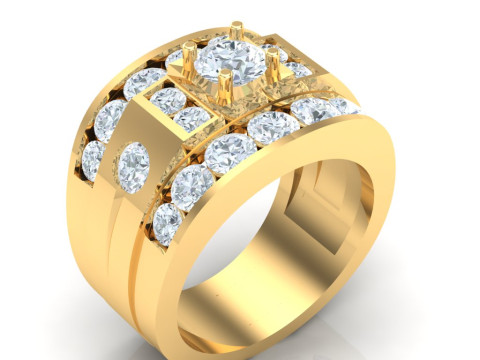 Luxury Mens Ring 3D Druckmodell