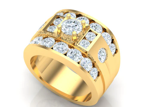 Luxury Mens Ring 3D Print Model