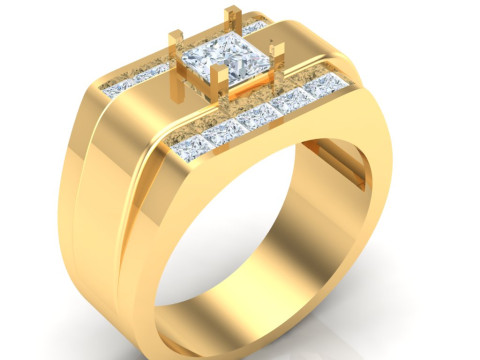 Luxury Mens Ring 3D Druckmodell