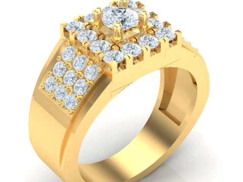 Anel masculino de luxo Modelo de Impressão 3D