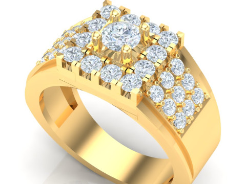 Luxury Mens Ring 3D Принт Модель