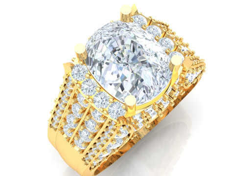 Luxury Mens Ring 3D 打印模型