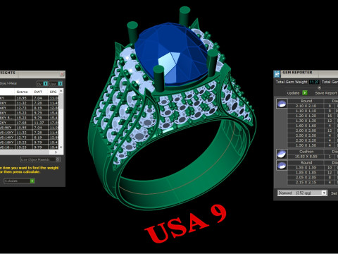 Luxury Mens Ring 3D 打印模型