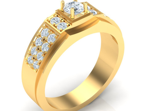 Luxury Mens Ring 3D Druckmodell