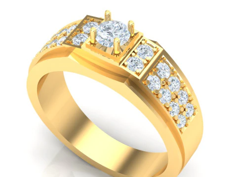 Luxury Mens Ring 3D Print Model