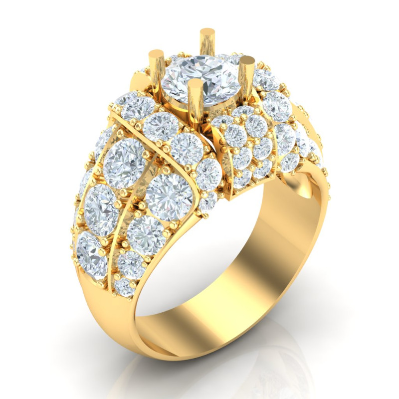 Cincin Pria Mewah Model Cetak 3D .c4d .max .obj .3ds .fbx .stl .blend 